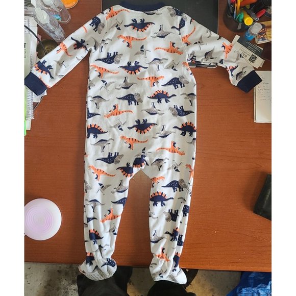 Carter's Baby 24M PJ Footed Fleece Dinosaur Zip Up Pajamas 24M one-piece onezy - Picture 1 of 4